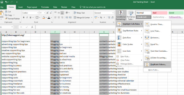 Just how to contrast 2 columns in Microsoft Excel