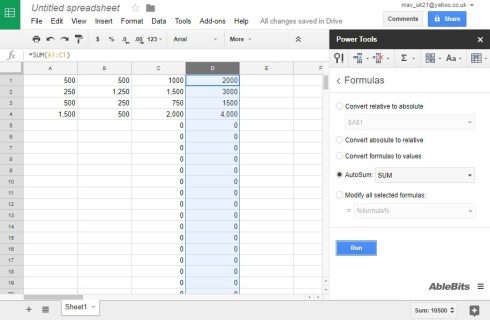 Just how to use solutions to all columns in Google Pages