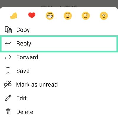 Respond to a message in Microsoft Teams